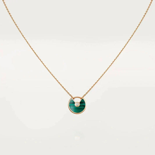 [Super CiCi ]AMULETTE ROSE GOLD MALACHITE NECKLACE