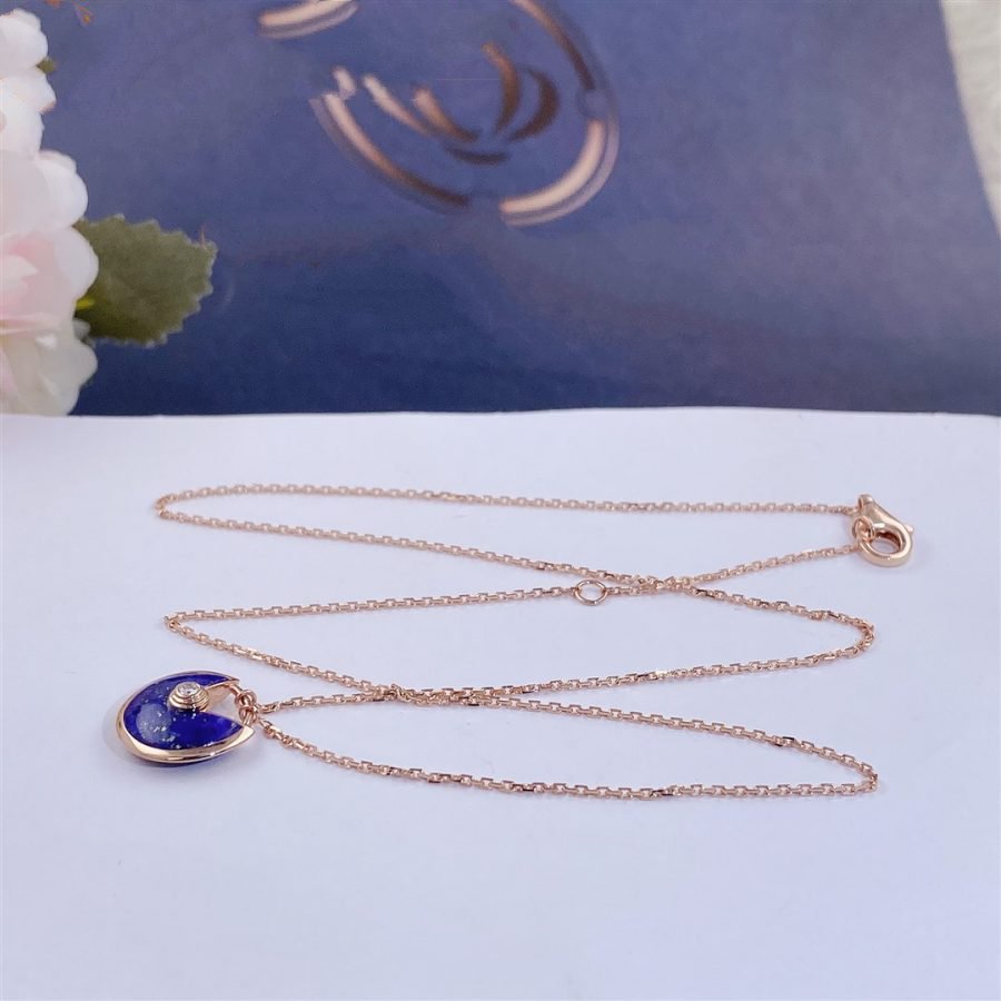 [Super CiCi ]AMULETTE ROSE GOLD AGATE NECKLACE