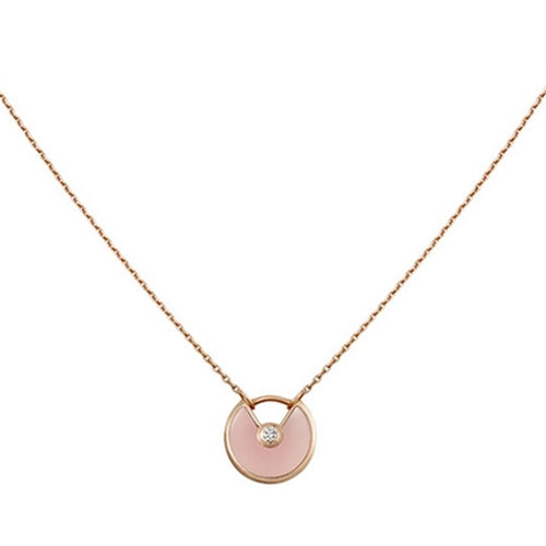 [Super CiCi ]AMULETTE ROSE GOLD PINK MOP NECKLACE