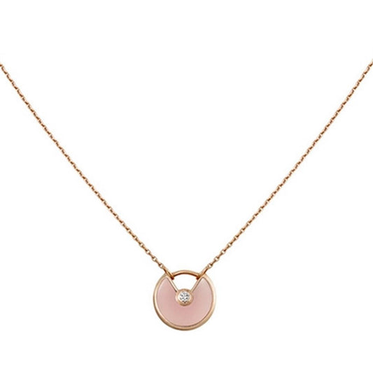 [Super CiCi ]AMULETTE ROSE GOLD PINK MOP NECKLACE