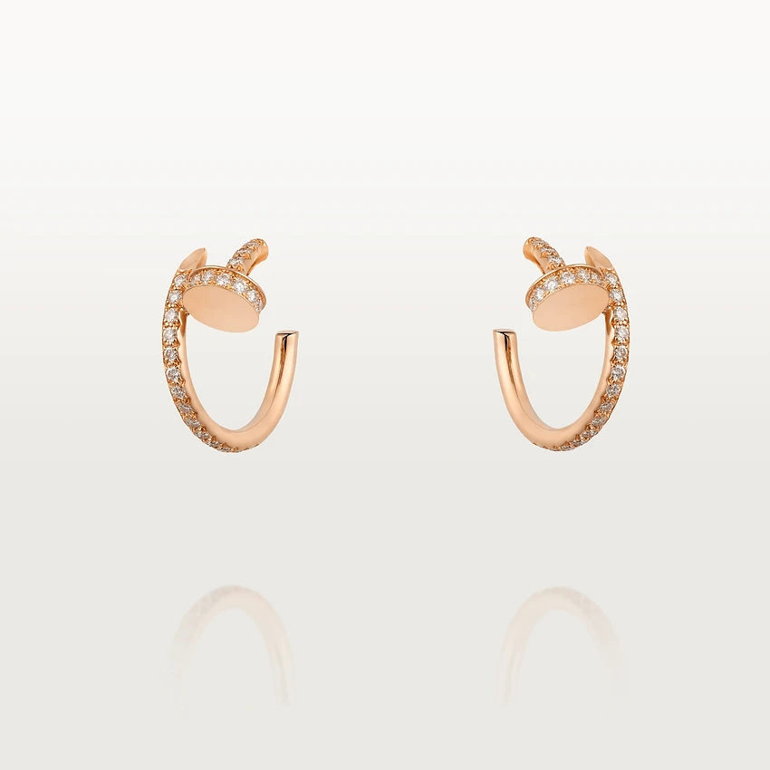 [Super CiCi ]JUSTE EARRINGS 12.75MM PINK GOLD DIAMOND