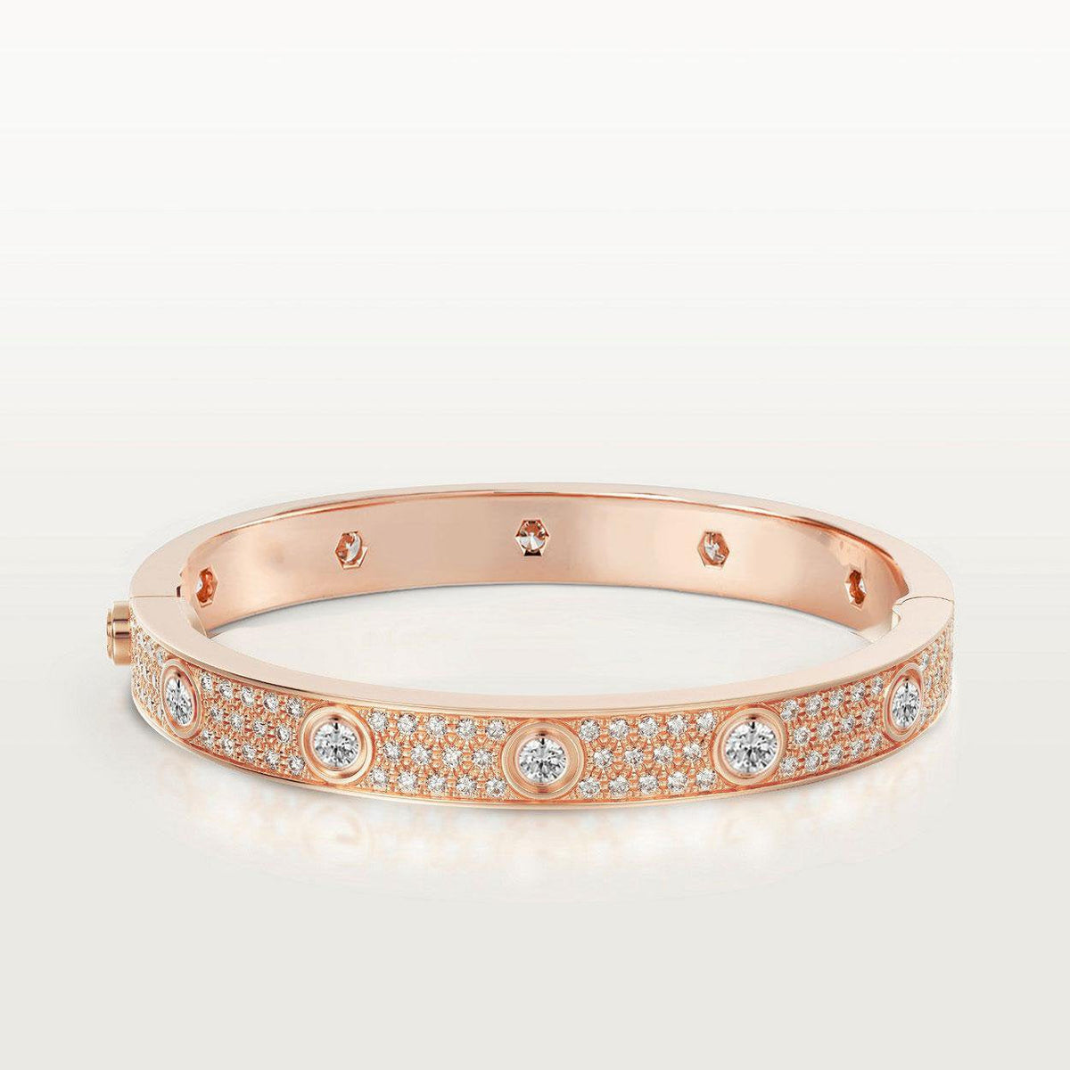 [Super CiCi ]LOVE BRACELET 6.1MM DIAMOND-PAVED 10 BIG DIAMONDS