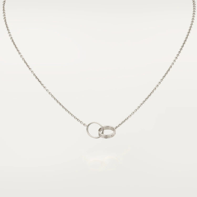 [Super CiCi ]LOVE NECKLACE PINK GOLD AND SILVER