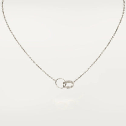 [Super CiCi ]LOVE NECKLACE PINK GOLD AND SILVER