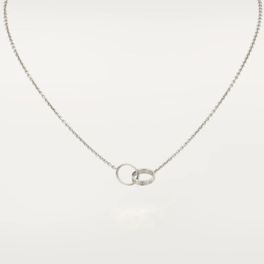 [Super CiCi ]LOVE NECKLACE PINK GOLD AND SILVER