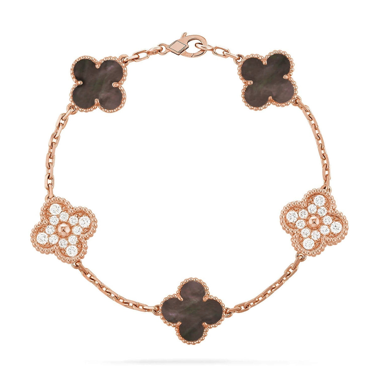 [Super CiCi ] CLOVER 5 MOTIF GRAY MOP BRACELET COLLECTION