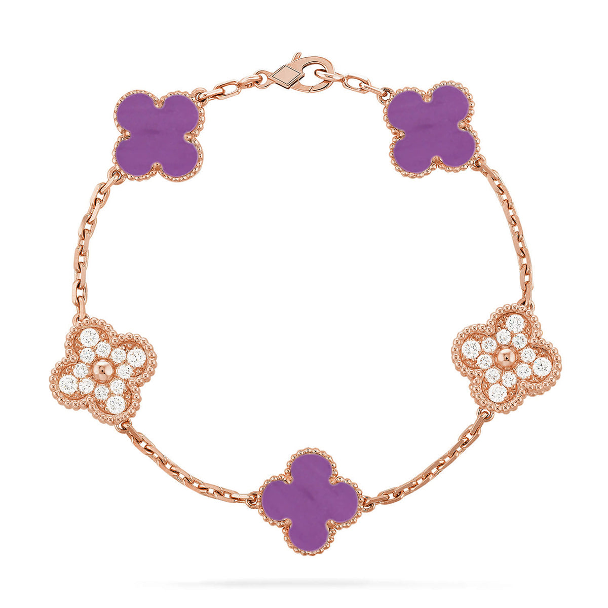 [Super CiCi ] CLOVER 5 MOTIF VIOLET BRACELET COLLECTION