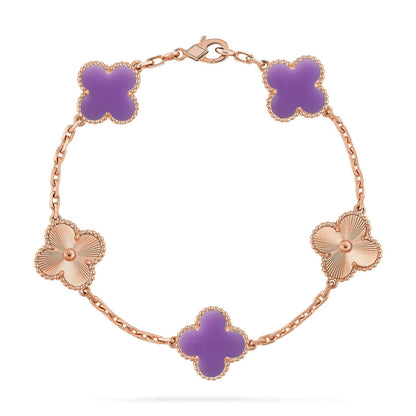 [Super CiCi ]CLOVER 5 MOTIF LIGHT PURPLE BRACELET COLLECTION