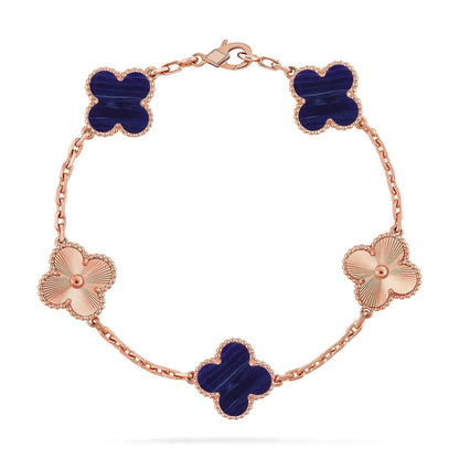 [Super CiCi ]CLOVER 5 MOTIF PURPLE STRIPES BRACELET COLLECTION