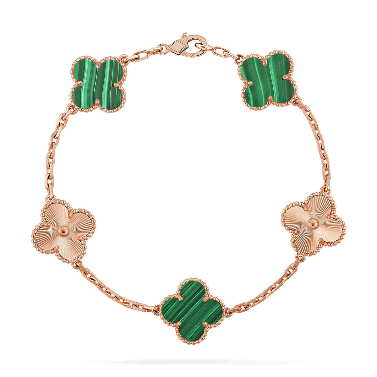 [Super CiCi ] CLOVER 5 MOTIF MALACHITE BRACELET COLLECTION