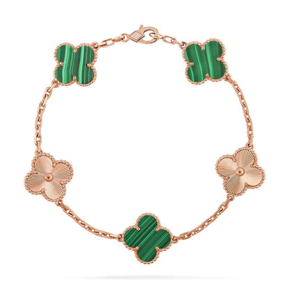 [Super CiCi ] CLOVER 5 MOTIF MALACHITE BRACELET COLLECTION