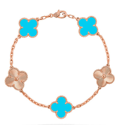 [Super CiCi ] CLOVER 5 MOTIF TURQUOISE BRACELET COLLECTION