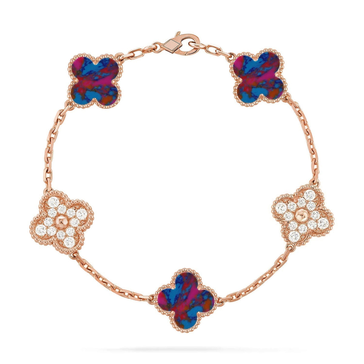 [Super CiCi ]CLOVER 5 MOTIF COLOR GEMSTONES BRACELET COLLECTION