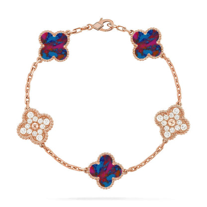 [Super CiCi ]CLOVER 5 MOTIF COLOR GEMSTONES BRACELET COLLECTION