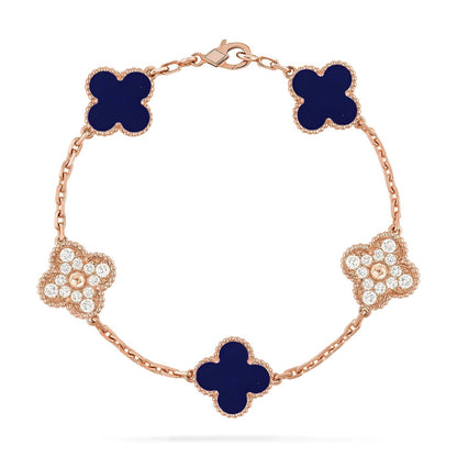 [Super CiCi ]CLOVER 5 MOTIF LAPIS LAZULI BRACELET COLLECTION