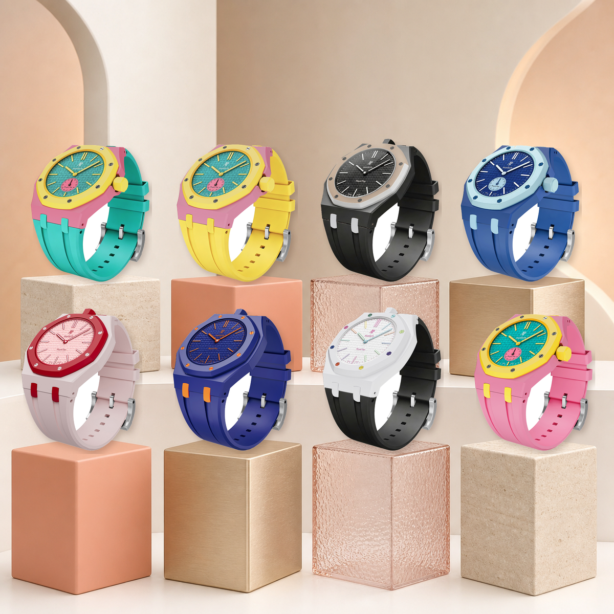 [Super CiCi]Royal Oak Pop Exclusive Bioceramic Case & Silicone Strap Mix Color