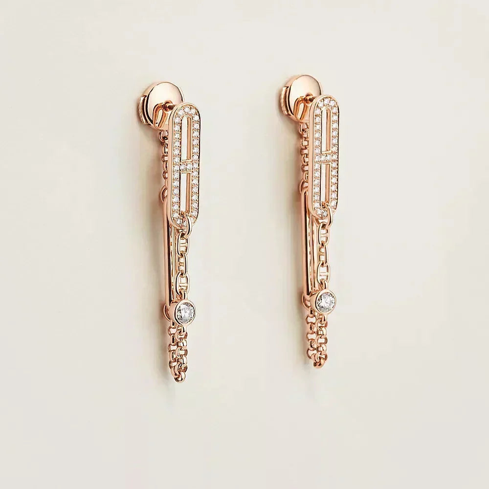 [Super CiCi ]CHAINE CHAOS DIAMOND DROP EARRINGS