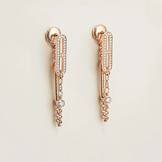[Super CiCi ]CHAINE CHAOS DIAMOND DROP EARRINGS