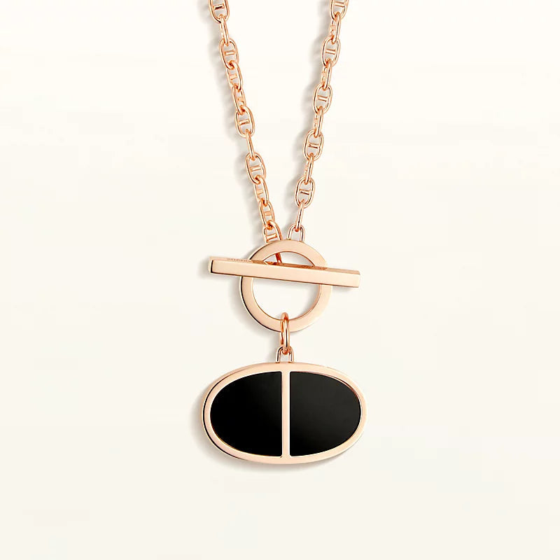[Super CiCi ]CHAINE VERSO BLACK CERAMIC NECKLACE