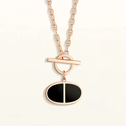 [Super CiCi ]CHAINE VERSO BLACK CERAMIC NECKLACE