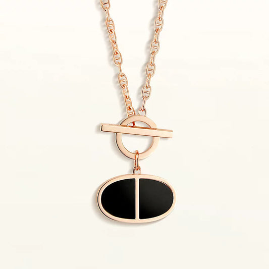 [Super CiCi ]CHAINE VERSO BLACK CERAMIC NECKLACE