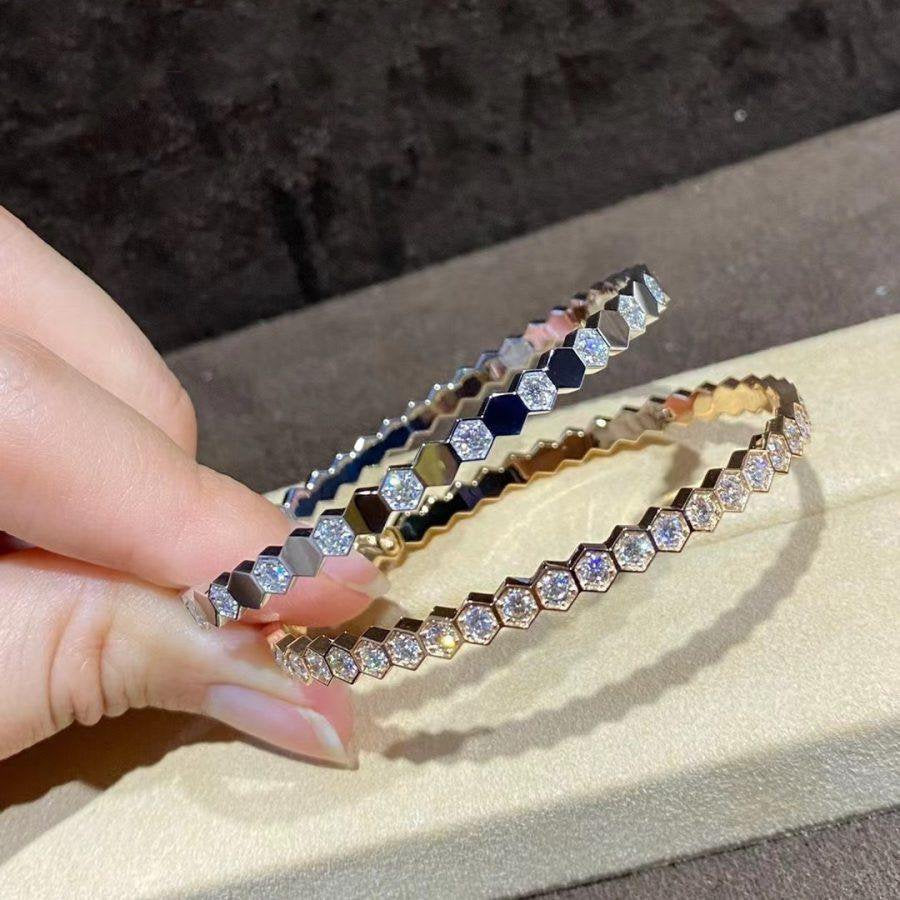 [Super CiCi ]BEE LOVE GOLD BRACELET FULL DIAMOND