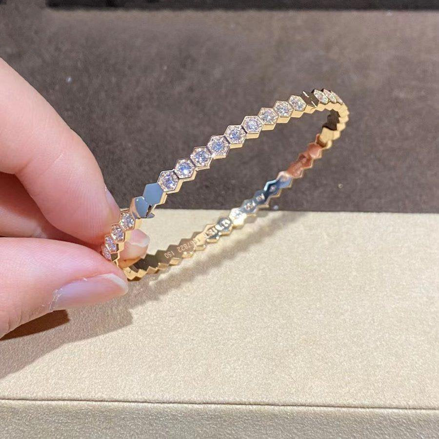 [Super CiCi ]BEE LOVE GOLD BRACELET FULL DIAMOND