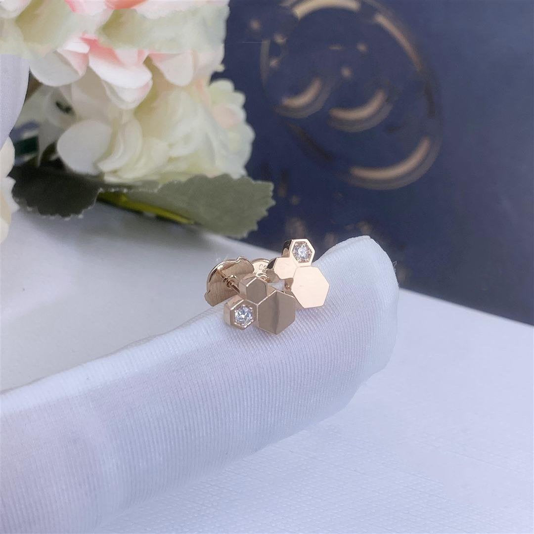[Super CiCi ]BEE LOVE PINK GOLD DIAMOND EARRINGS
