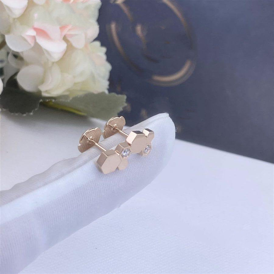 [Super CiCi ]BEE LOVE PINK GOLD DIAMOND EARRINGS
