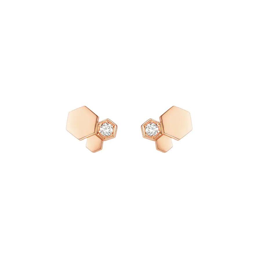 [Super CiCi ]BEE LOVE PINK GOLD DIAMOND EARRINGS