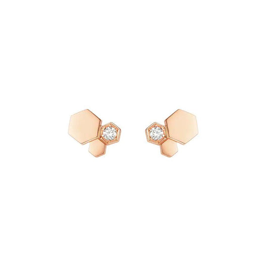 [Super CiCi ]BEE LOVE PINK GOLD DIAMOND EARRINGS