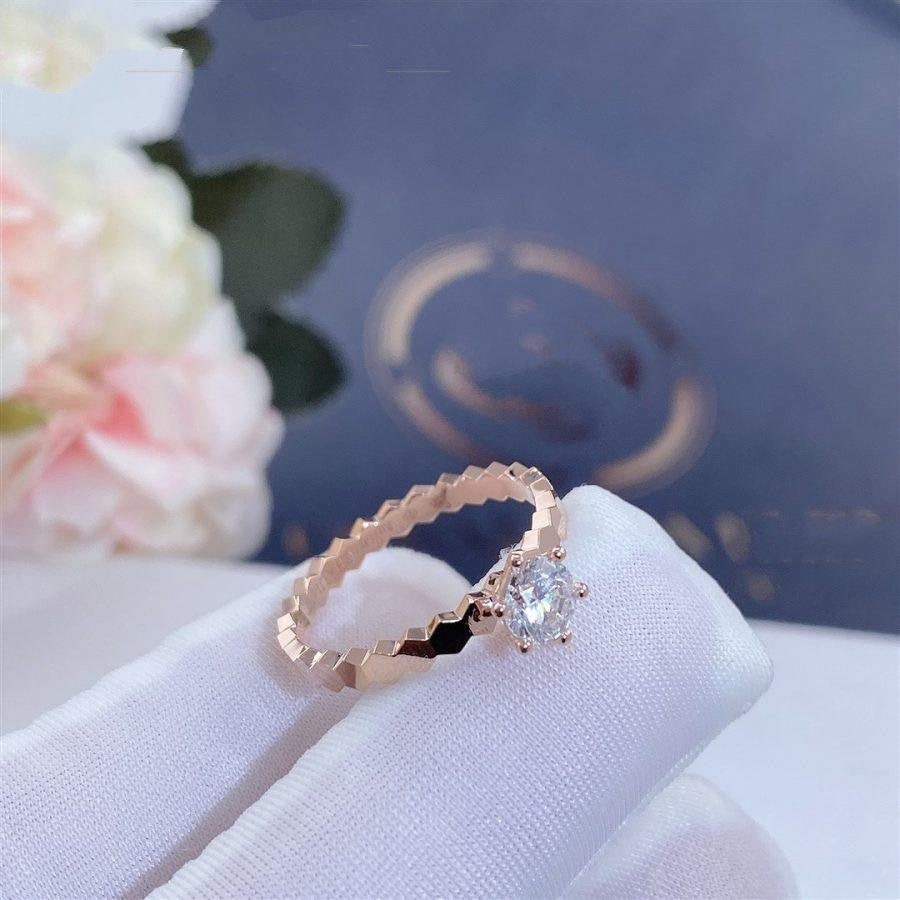 [Super CiCi ]BEE LOVE RING PINK GOLD 1 DIAMOND
