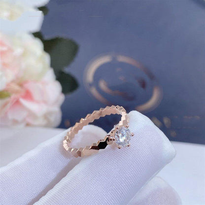 [Super CiCi ]BEE LOVE RING PINK GOLD 1 DIAMOND