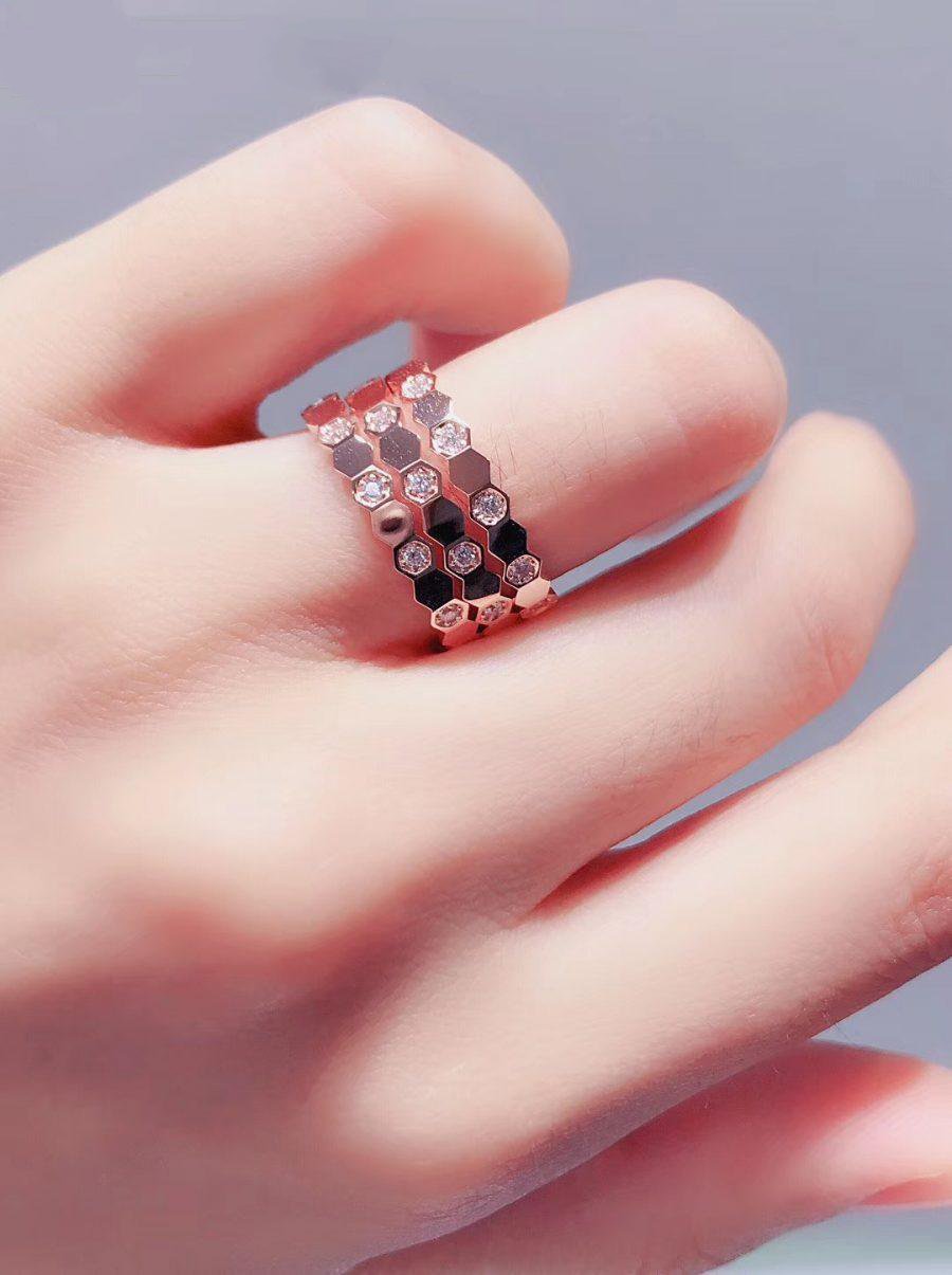 [Super CiCi ]BEE LOVE RING PINK GOLD DIAMOND