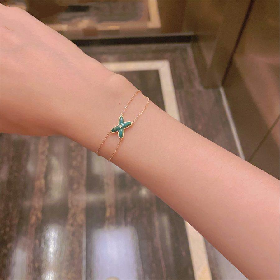 [Super CiCi ]JEUX BRACELET MALACHITE PINK GOLD 1 DIAMOND