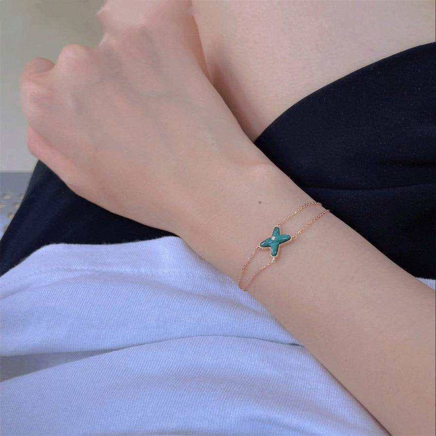 [Super CiCi ]JEUX BRACELET MALACHITE PINK GOLD 1 DIAMOND