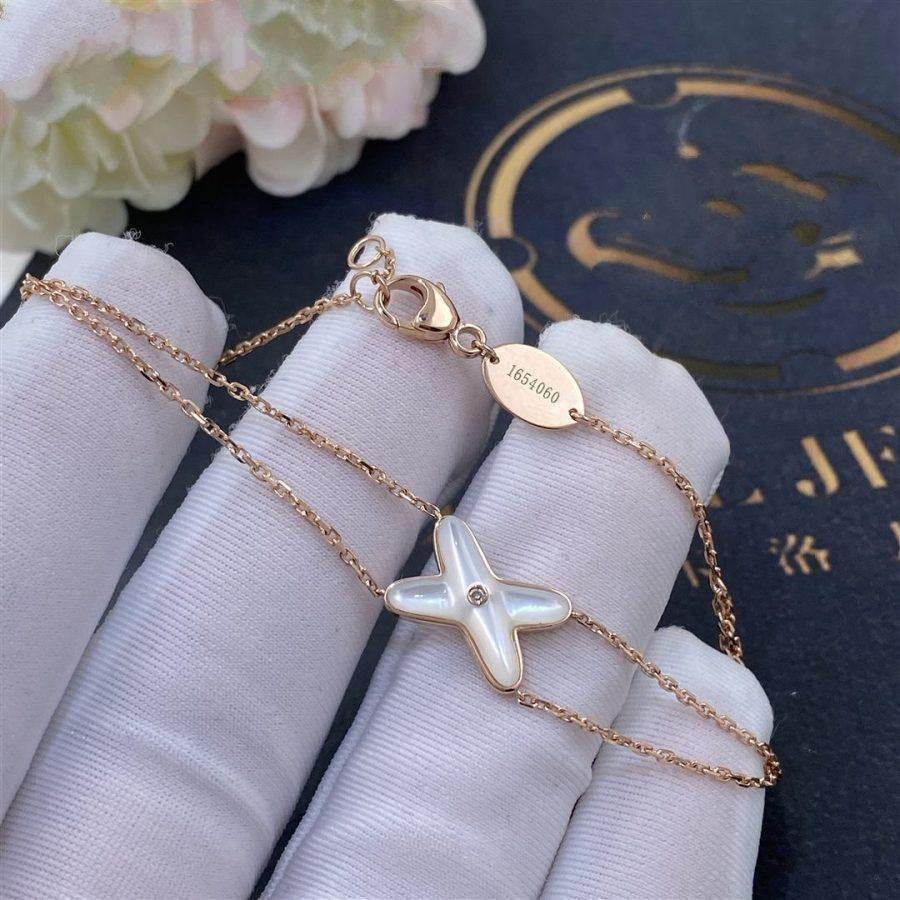[Super CiCi ]JEUX BRACELET WHITE MOP PINK GOLD 1 DIAMOND