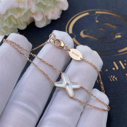 [Super CiCi ]JEUX BRACELET WHITE MOP PINK GOLD 1 DIAMOND