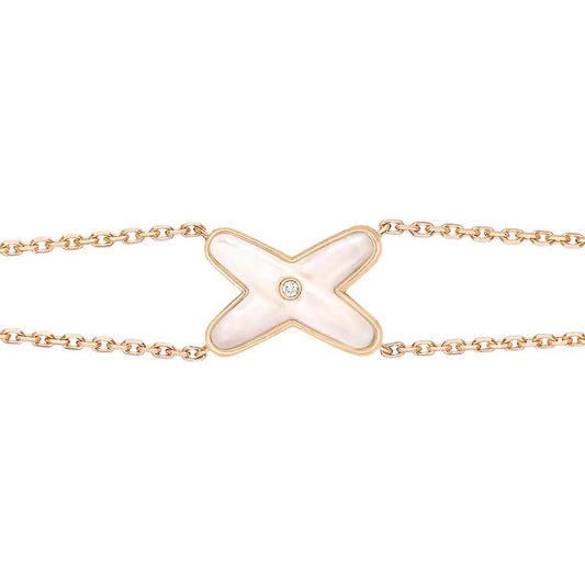 [Super CiCi ]JEUX BRACELET WHITE MOP PINK GOLD 1 DIAMOND