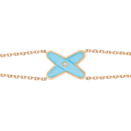 [Super CiCi ]JEUX BRACELET TURQUOISE PINK GOLD 1 DIAMOND