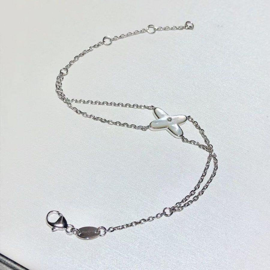 [Super CiCi ]JEUX BRACELET WHITE MOP SILVER 1 DIAMOND
