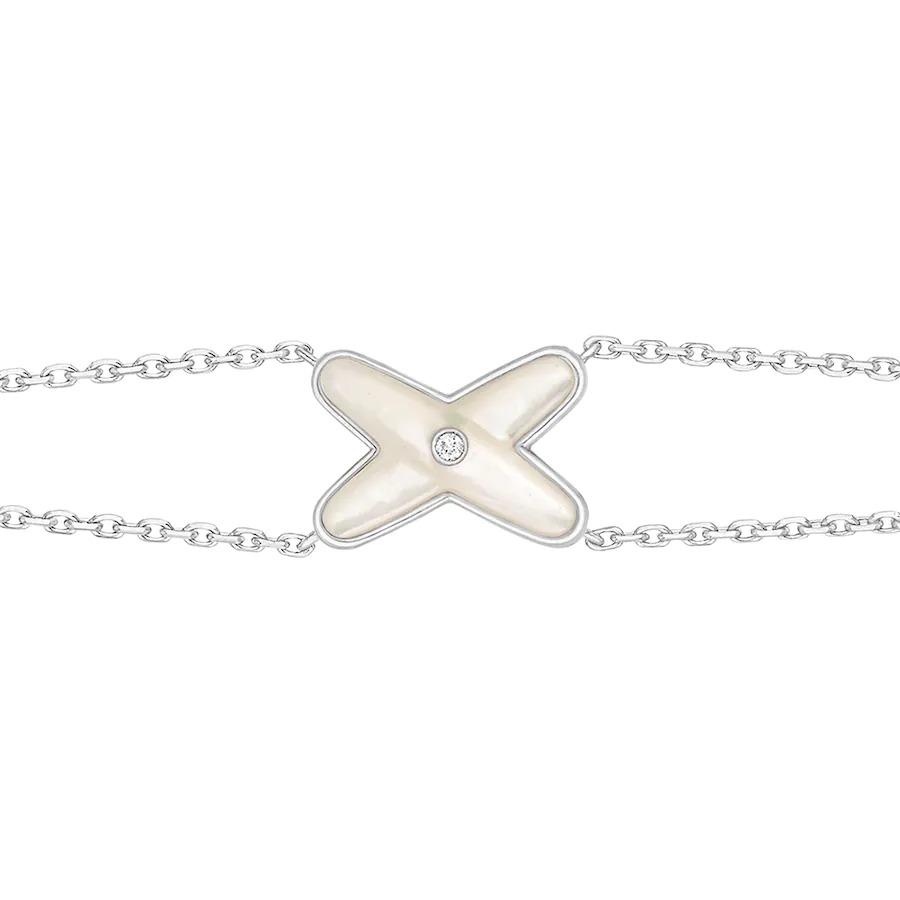 [Super CiCi ]JEUX BRACELET WHITE MOP SILVER 1 DIAMOND