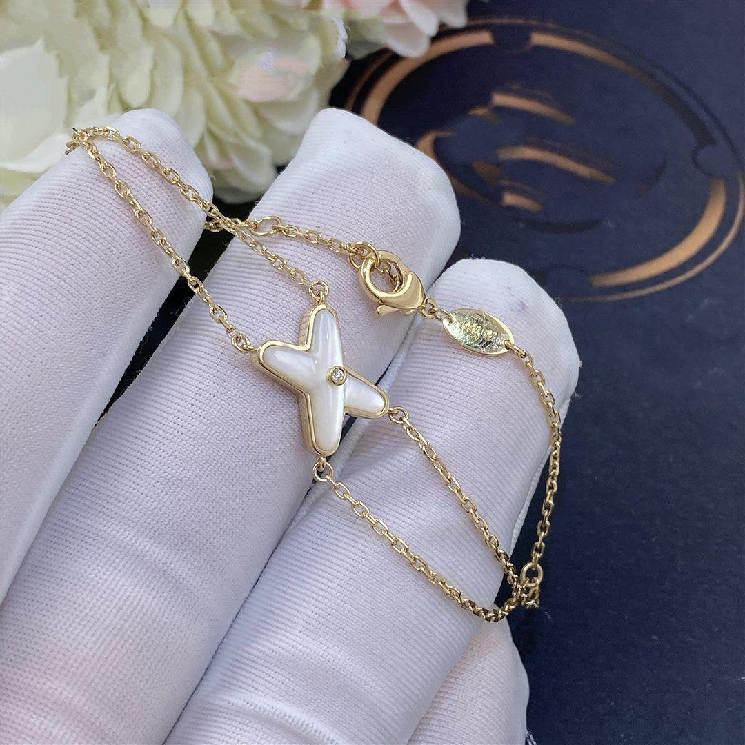 [Super CiCi ]JEUX BRACELET WHITE MOP GOLD 1 DIAMOND