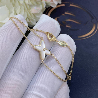 [Super CiCi ]JEUX BRACELET WHITE MOP GOLD 1 DIAMOND