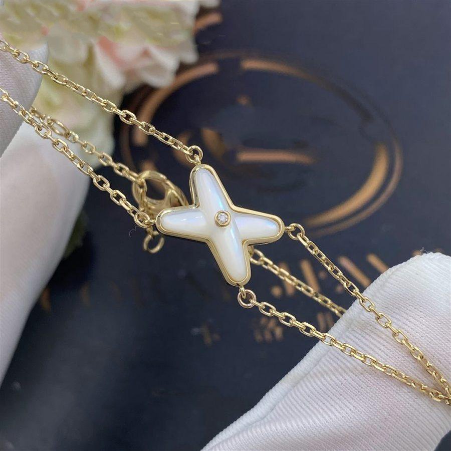 [Super CiCi ]JEUX BRACELET WHITE MOP GOLD 1 DIAMOND