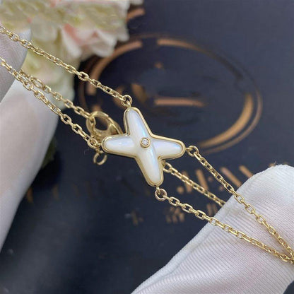 [Super CiCi ]JEUX BRACELET WHITE MOP GOLD 1 DIAMOND