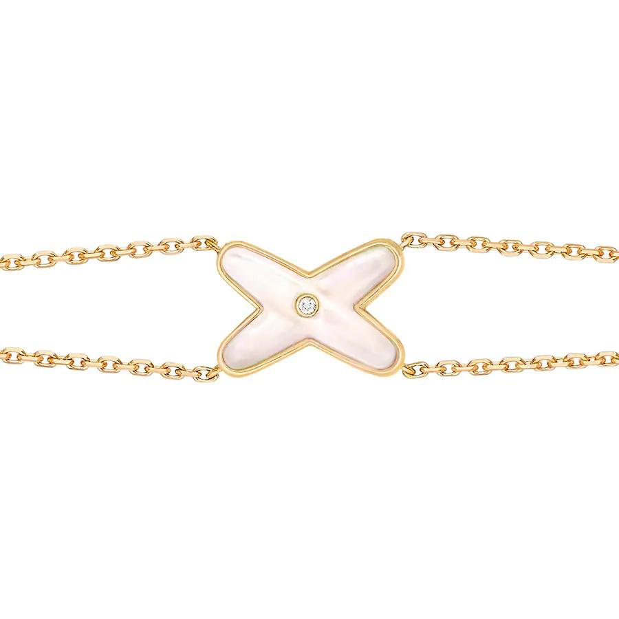 [Super CiCi ]JEUX BRACELET WHITE MOP GOLD 1 DIAMOND