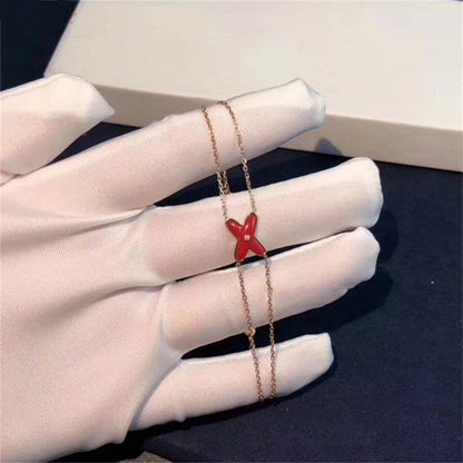 [Super CiCi ]JEUX BRACELET CARNELIAN PINK GOLD 1 DIAMOND