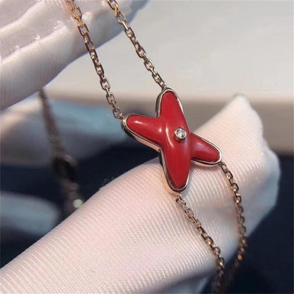 [Super CiCi ]JEUX BRACELET CARNELIAN PINK GOLD 1 DIAMOND