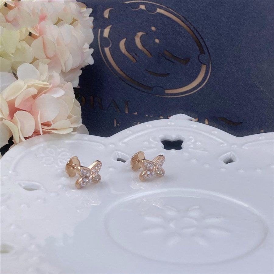 [Super CiCi ]JEUX DE PINK GOLD DIAMOND EARRINGS
